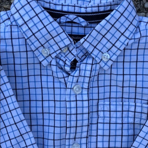 The Children’s Place Collared Button Up Dress Shirt Blue & White NWOT - Picture 4 of 5